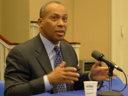 Gov. Deval Patrick at the Ethnic Media Round Table Jan. 31. (Photo by Ling-Mei Wong.)